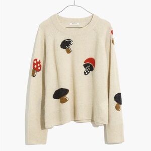 Madewell Mushroom Intarsia Pullover Sweater M